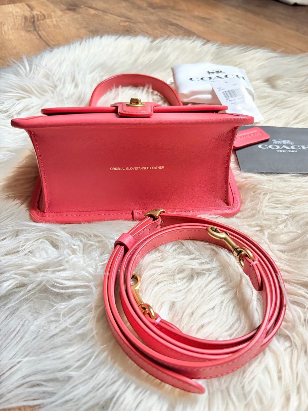 Coach Og Willis Top Handle 18 Taffy Glove Tanned Leather Final Markdown - Picture 14 of 17